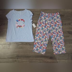Croft & Barrow Womens " Let Kindness Bloom " Floral Pajama Set Size M NWT